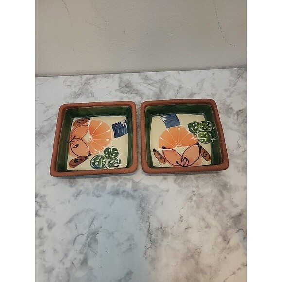 Ariba Terracotta Salsa Bowl with Spoon Pottery Ladle & San Remo Chips Dishes - Picture 10 of 13